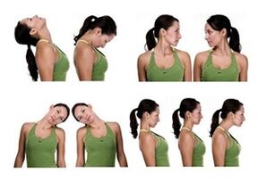 Un conjunto de ejercicios terapéuticos para la osteocondrosis cervical.